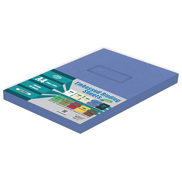 FIS Embossed Binding Sheet A4 230gsm FSBDE230A4DBL - Dark Blue (pkt/100pc)